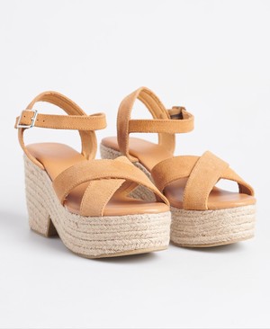 Superdry High Espadrille Női Cipő Barna | AVWLF7093